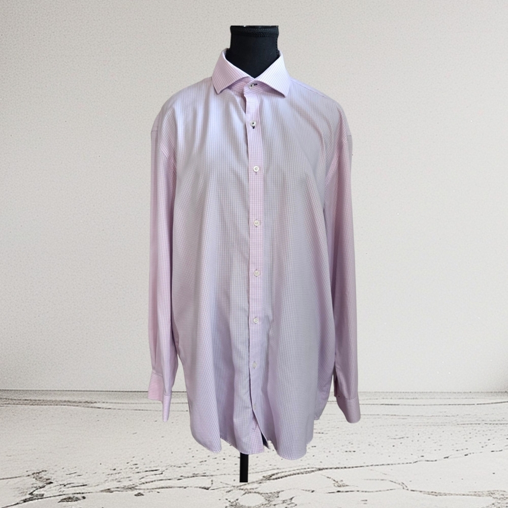 Royal Grafton Elegant Pink Striped Dress Shirt Size 17R